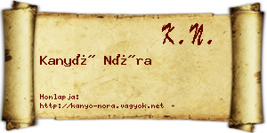 Kanyó Nóra névjegykártya
